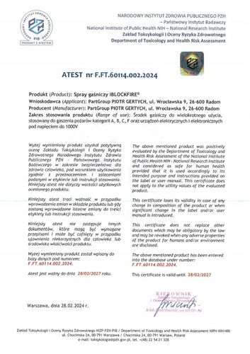 SPRAY GAŚNICZY ABCF+E 100%BIO GAŚNICA iBlockFIRE 600 PRO na Arena.pl