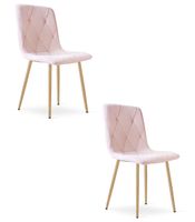 Krzesło tapicerowane LIBRA velvet jasnoróżowe 2 szt. do kuchni jadalni