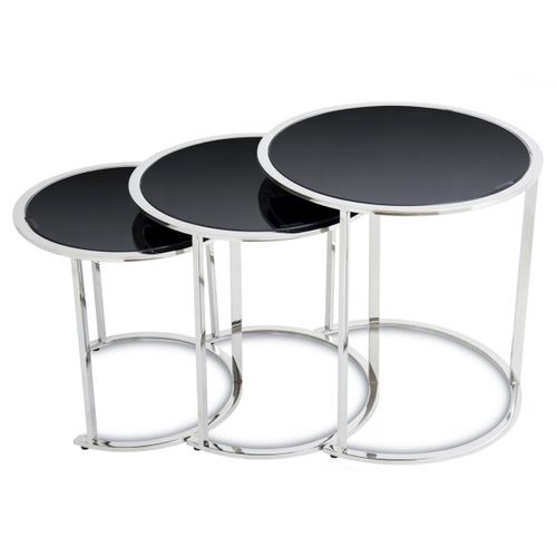 KOMPLET 3 STOLIKÓW VANE SILVER BLACK na Arena.pl