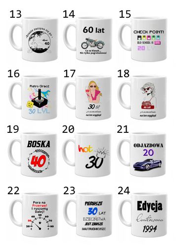 KUBEK Z NADRUKIEM ŚMIESZNY PREZENT NA URODZINY RÓŻNE WZORY na Arena.pl