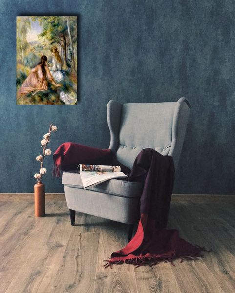 In the Meadow, Auguste Renoir - obraz na płótnie 70x100 cm zdjęcie 2