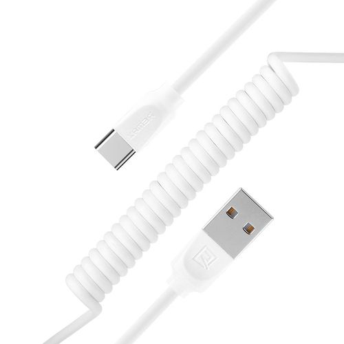 Kabel sprężynowy Remax USB Typ-C  Biały na Arena.pl