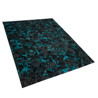 Dywan skórzany 160 x 230 cm czarno-turkusowy ATALAN Dywan skórzany 160 x 230 cm czarno-turkusowy ATALAN