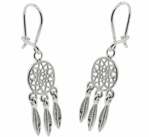 KOLCZYKI SREBRNE 925 WISZĄCE ŚLICZNE MODNE ŁAPACZE SNÓW + ETUI SREBRO 925 zdjęcie 2