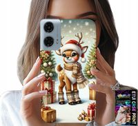 ETUI DO MOTOROLA MOTO G85 5G - RENIFER, WZORY BOŻONARODZENIOWE + SZKŁO