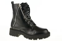 Botki na grubej podeszwie sznurowane zamek czarne Rozmiar obuwia - 39