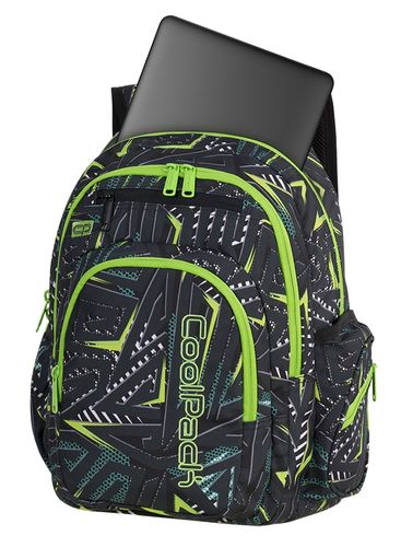 Plecak CoolPack FLASH w czarne spirale, TRIANGULAR SPIRAL + latarka (85076CP) na Arena.pl