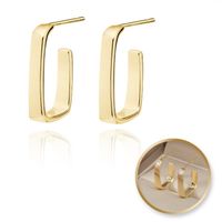 Kolczyki Ze Stali Szlachetnej Platerowane 14K Złote, Gładkie Sztyft