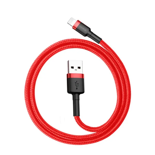 Kabel Baseus Cafule USB-A / Lightning 2.4A QC 3.0 0.5 m - czerwony zdjęcie 1
