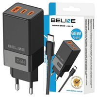 beline ład. siec. 2x usb-c + 1x usb 65w+ kabel usb-c czarny/black pd