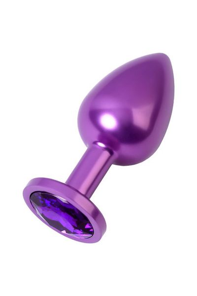 Purple anal plug TOYFA Metal,with a amethyst colored gem zdjęcie 2