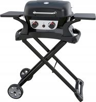 YATO GRILL GAZOWY OGRODOWY PRZENOŚNY 2 PALNIKI 5KW CZARNY + WÓZEK SKŁADANY