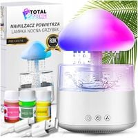 NAWILŻACZ POWIETRZA JONIZATOR + AROMATERAPIA LAMPKA NOCNA DESZCZ + 3 OLEJKI