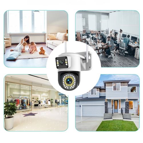 PODWÓJNA KAMERA WIFI IP SMART ZEWNĘTRZNA OBROTOWA QHD 2x 4MP ZOOM APLIKACJA na Arena.pl