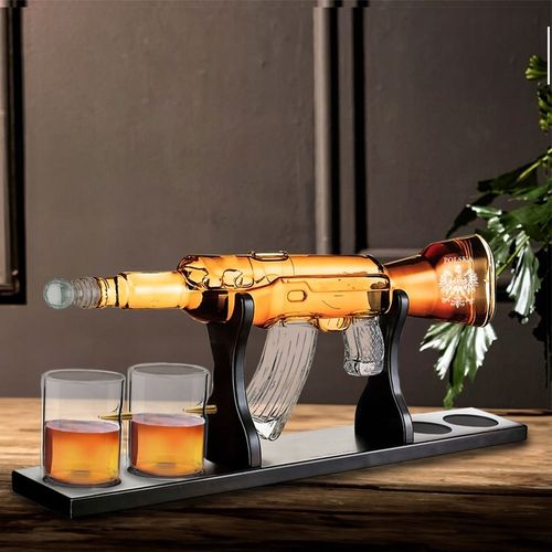 Zestaw do Whisky Karafka Karabin 4 Szklanki Grawer Prezent Urodziny Święta na Arena.pl