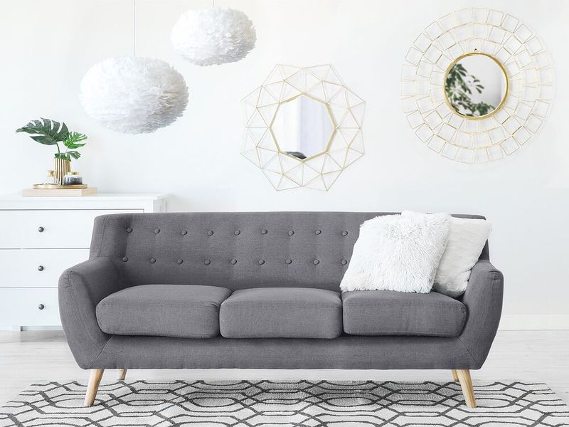 Sofa 3-osobowa jasnoszara MOTALA zdjęcie 2