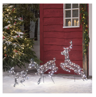 Zestaw 3 reniferów LED skaczące Renifery ozdobne na święta dekoracja Boże N