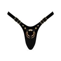 leatherette harness fabulous - one size - black glossy