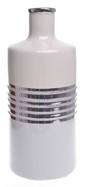 Wazon beżowo-srebrny prosty wysoki zdjęcie 1