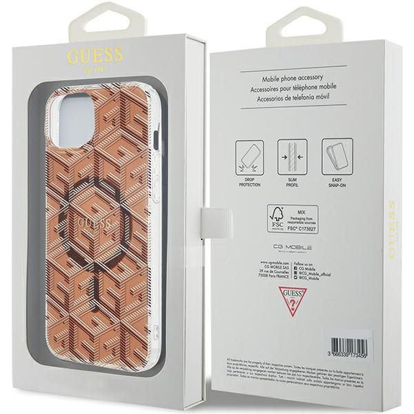 Etui Guess do iPhone 15, iPhone 14, iPhone 13, Brązowy, MagSafe zdjęcie 8