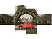 OBRAZ CZERWONY CITROEN 2CV WIEŻĄ EIFFLA