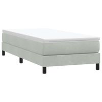 Łóżko Box Spring bez materaca Jasnoszary 100x210 cm Aksamit