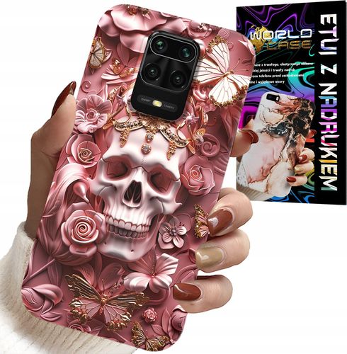 ETUI DO XIAOMI NOTE 9 PRO / 9S - KOBIECE, MODNE WZORY, CZASZKA W RÓŻE na Arena.pl