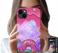 ETUI DO IPHONE 13 - SŁODKIE DONUTY Z LUKREM W TLE + SZKŁO