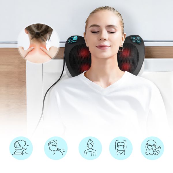 Masażer Poduszka Masująca Shiatsu Do Pleców Karku Nóg Ciała Grzejący zdjęcie 5