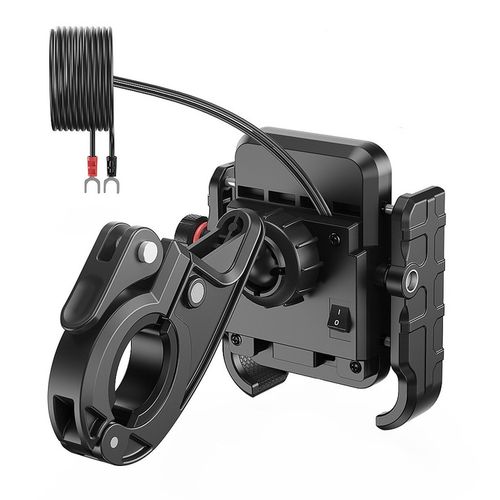 UCHWYT MOTOCYKLOWY NA TELEFON ŁADOWARKA USB 12/24v + KABEL USB 20cm na Arena.pl
