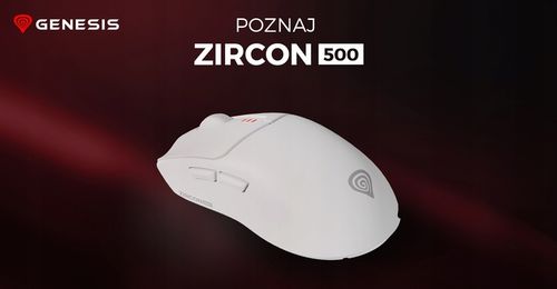 Myszka Gamingowa Genesis ZIRCON 500 Bezprzewodowa Bluetooth 10000 DPI Biała na Arena.pl