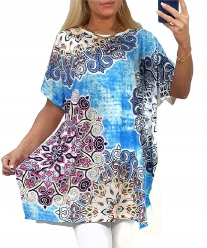 LUŹNA KOBIECA TUNIKA BLUZKA PLUS SIZE V dekolt XL/XXL różne wzory mix 702 na Arena.pl