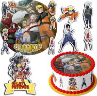 ZESTAW OPŁATEK NA TORT 20CM + 17 POSTACI - NARUTO + IMIĘ 15CM 18CM