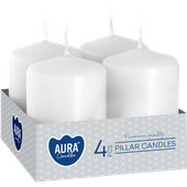 Świece pieńkowe walce BISPOL Aura sw40/60-090 (białe) ~7h 4szt.