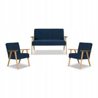 Zestaw mebli PRL retro SOLER sofa fotele Family Meble granat welur Hunter