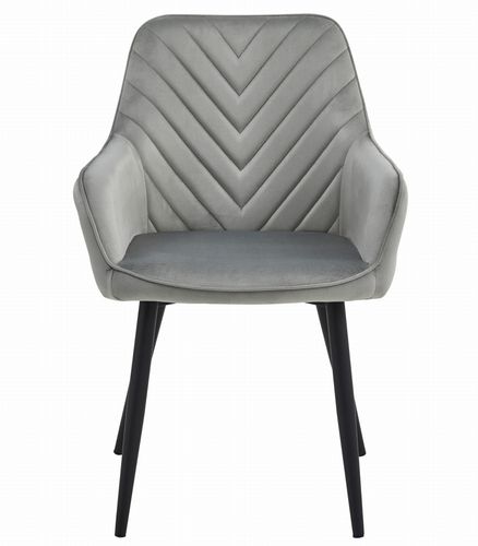 Krzesło NANA - aksamit srebrno-szary / nogi czarne x 2 na Arena.pl