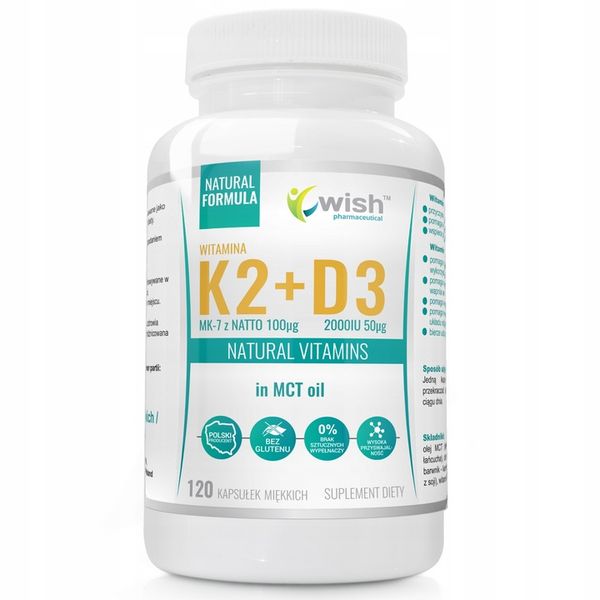 Witamina K2 MK7 100mcg D3 50mcg OLEJ MCT 120caps zdjęcie 7