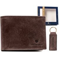 zestaw prezentowy: skórzany portfel męski i brelok - peterson