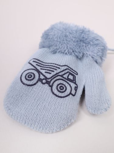 Rękawiczki chłopięce jednopalczaste ze sznurkiem niebieskie 12 cm YOCLUB na Arena.pl