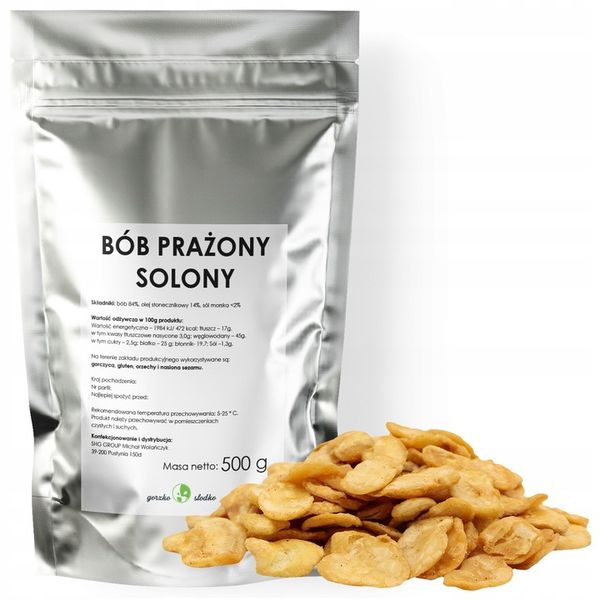 BÓB PRAŻONY SOLONY chrupiąca przekąska 500g zdjęcie 8