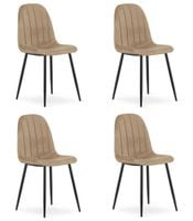 Krzesło tapicerowane PADVA brąz aksamit czarne nogi do kuchni x4 szt.