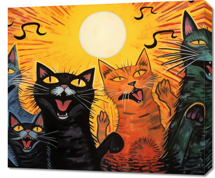 Obraz 70x60cm Kocie Koncertowanie zdjęcie 1