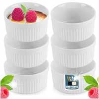 MISECZKI KOKILKI DO ZAPIEKANIA CERAMICZNE BIAŁE NACZYNIA 260ML 6SZT