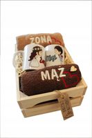 Prezent ślubny Ręczniki z haftem kubki Żona i Mąż