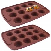 FORMA DO PIECZENIA MUFFINEK CIASTEK BABECZEK 12 sztuk SILIKONOWA 29x20 cm
