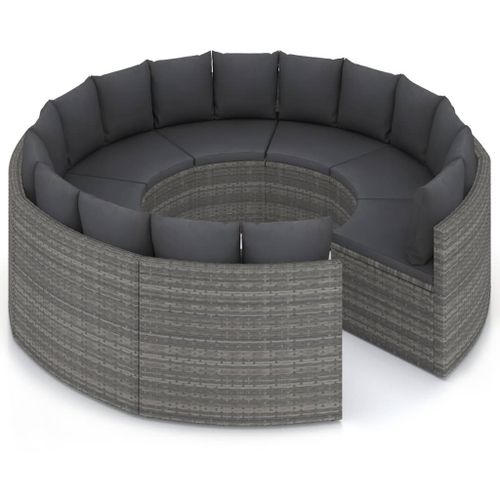 Sofa do ogrodu + poduszki polirattan szara VidaXL na Arena.pl
