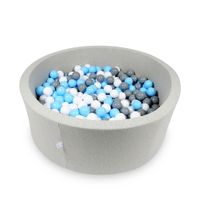 Suchy basen 110x40cm jasnoszary z piłeczkami 500szt (jasnobłękitne, białe, szare)