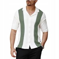 Męska Koszulka Polo Polówka Sweter Slim Fit Stylowa Biała Zielona L