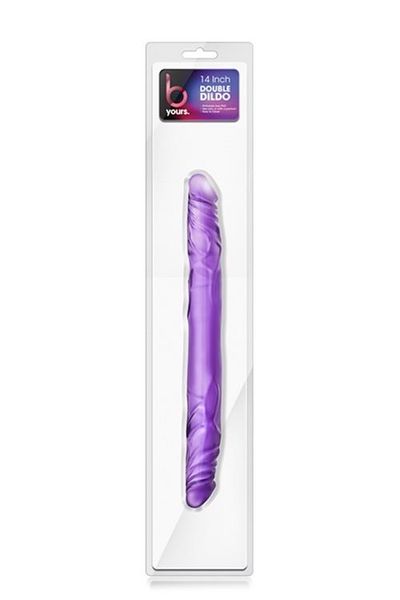 B YOURS 14INCH DOUBLE DILDO PURPLE zdjęcie 1