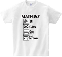Koszulka T-shirt Je Śpi Gra z imieniem